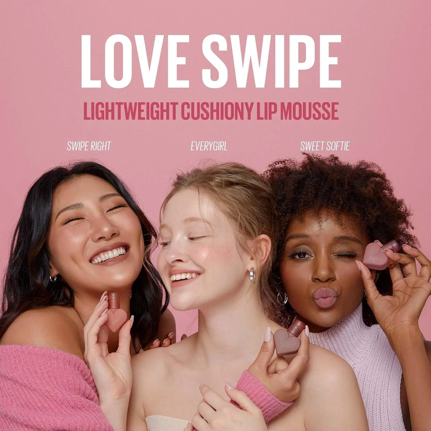 Kaja Lip Mousse - Love Swipe 01 Call Me | with Raspberry Seed Oil and Vitamin E, Buildable, Blendable, Moisturizing, Velvet Finish, Weightless Texture, Deep Shades, Vivid Color, Long Lasting, 0.22 Oz