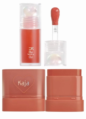Kaja Juicy Glass Lip Plumping Oil 06 Apple Cider   Dewy Bar - Creamy Multi-Stick Blusher & Lip Balm 05 Cranberry Cooler,10g Bundle