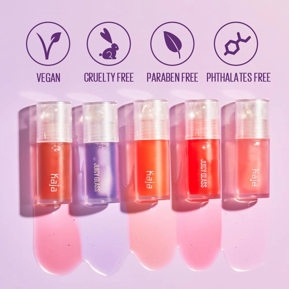 Kaja Juicy Glass Lip Plumping Oil | 02 Raspberry Refresher | Hydrating, Feel Plumped and Lightweight with Vitamin Tree Fruit Oil, Vegan, Cruelty-Free, Clear Tint Stain Shine Gloss Plumper