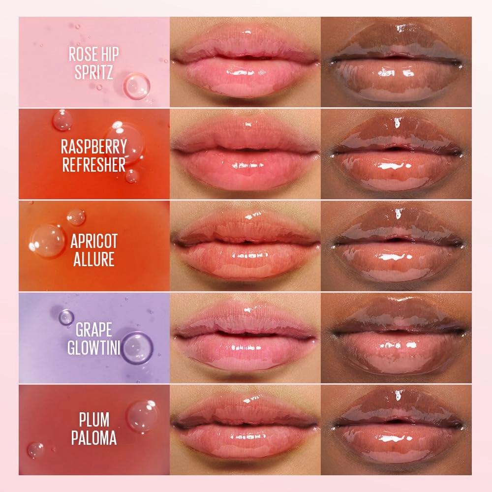 Kaja Juicy Glass Lip Plumping Oil | 02 Raspberry Refresher | Hydrating, Feel Plumped and Lightweight with Vitamin Tree Fruit Oil, Vegan, Cruelty-Free, Clear Tint Stain Shine Gloss Plumper