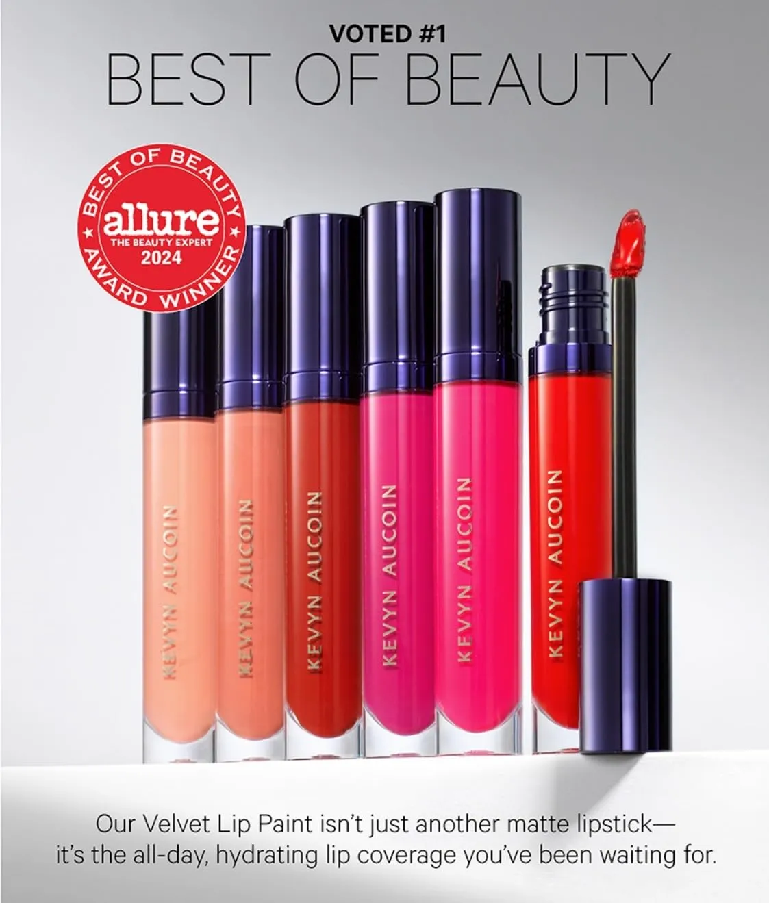 Kevyn Aucoin Velvet Lip Paint: All-day matte lip color coverage. Smudge proof, ultra-pigmented, quick dry makeup, weightless formula. Made in Italy.