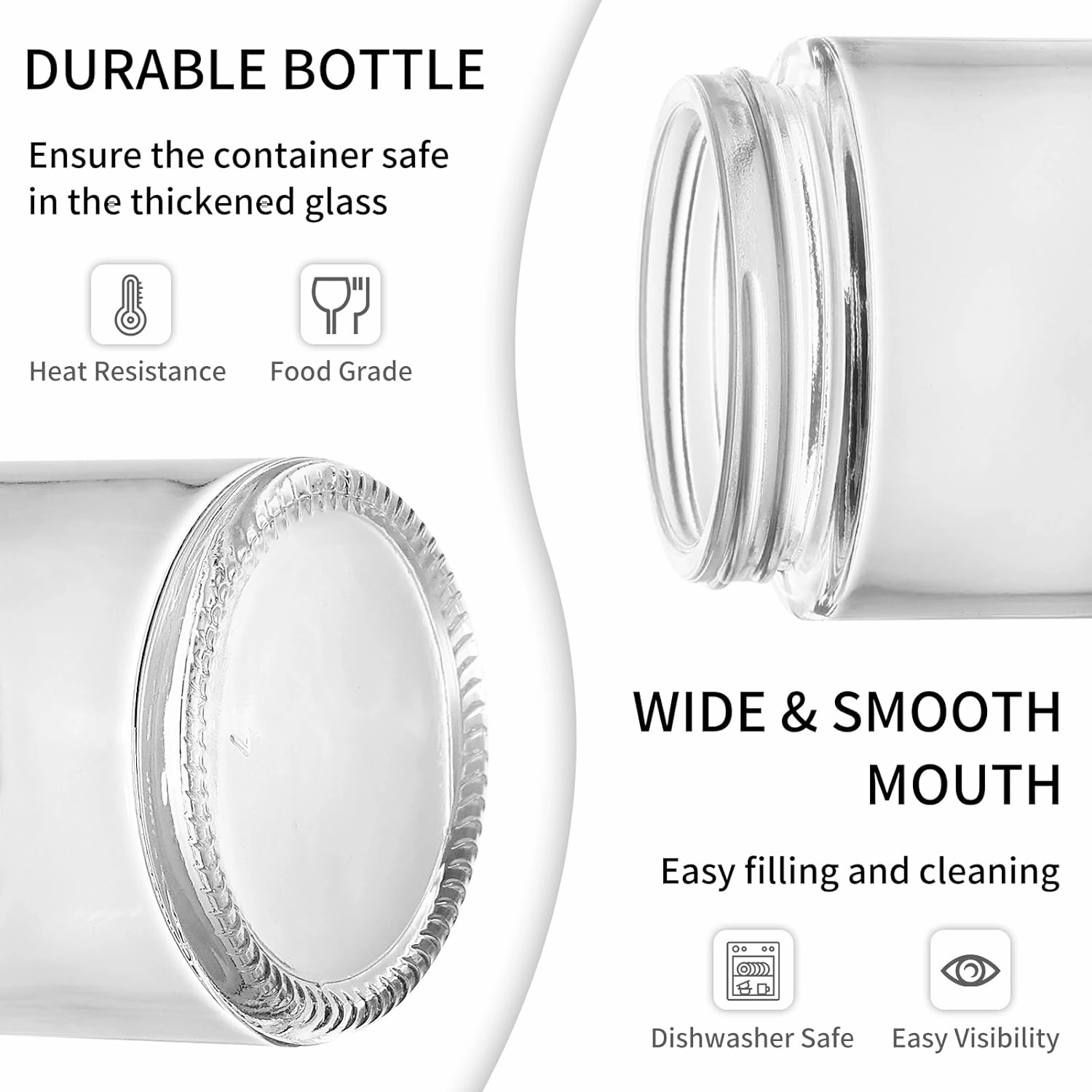 KEYWING 4oz Small Glass Jars, 24 Pack Round Clear Glass Jars with Black Lid Empty Cosmetic Containers with Inner Liners for Lotions, Powders, Cream and Ointments