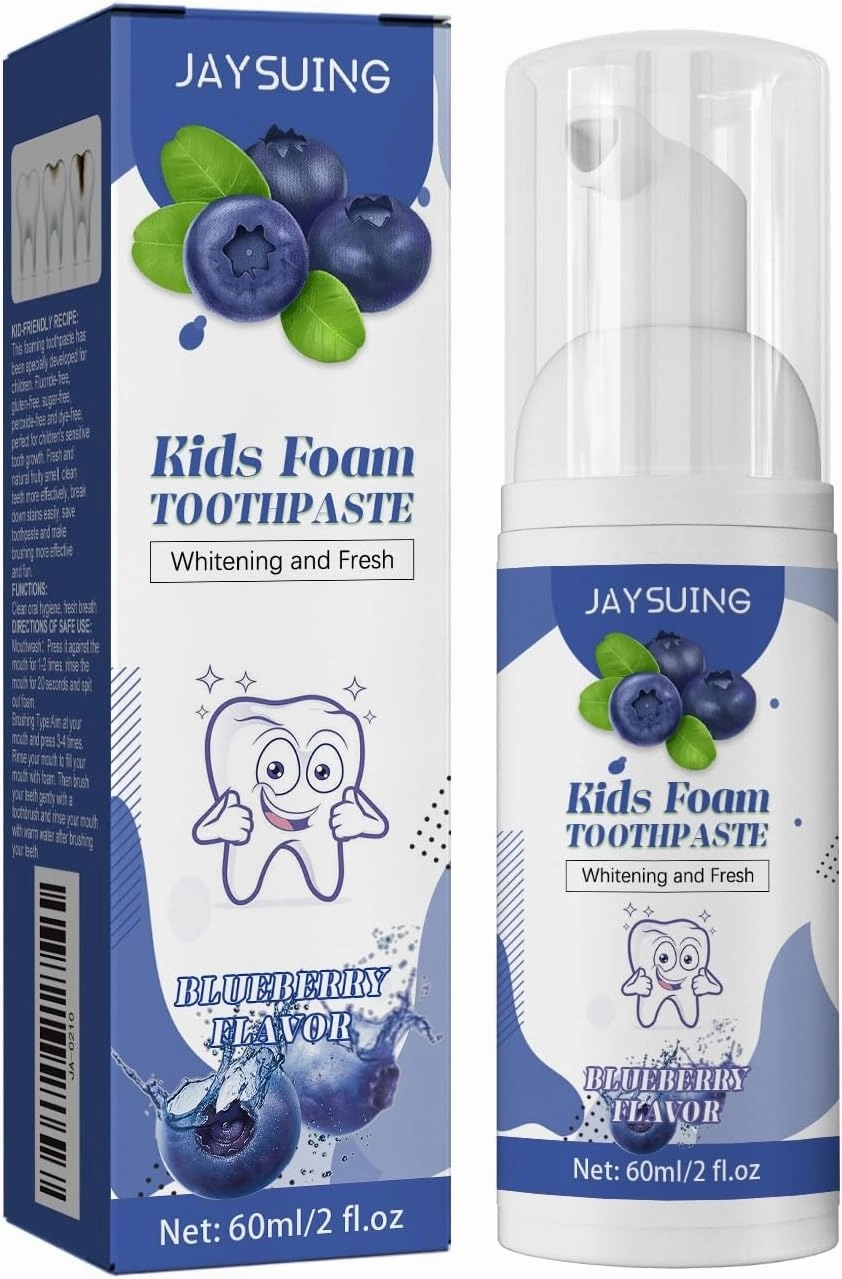 Kids Foaming Toothpaste - Fruit Flavor Press-Type Toothpaste for Children's Teeth Cleaning, Whitening & Repair, Gentle & Non-Irritating(#2,3PCS)