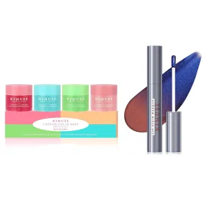 KIMUSE Lip Mask Set Overnight Treatment Lip Care Products & Lip Stain Peel Off Masque with Long-Lasting, Hydrating & Smudge-Proof Lip Color