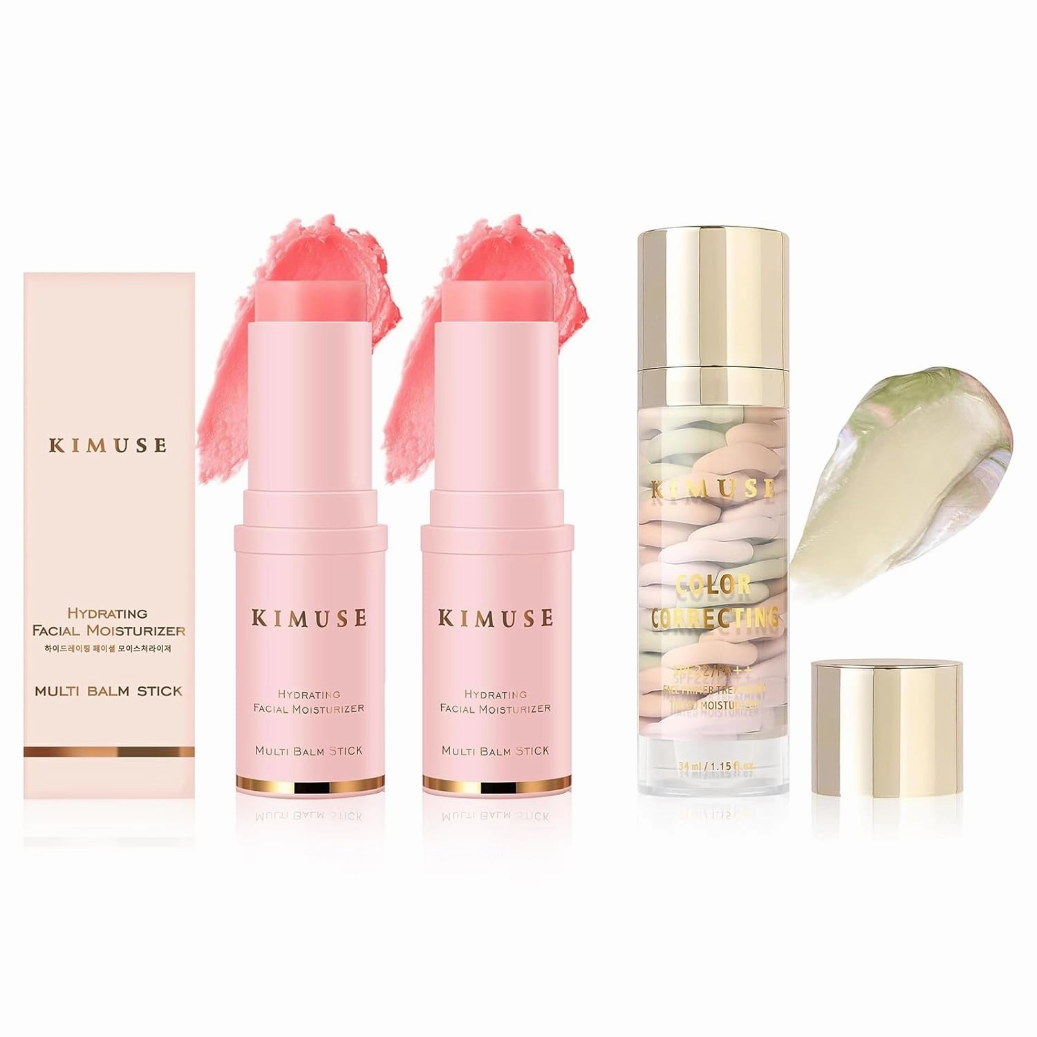 KIMUSE All-in-One Hydrating Multi Balm Stick & Color Correcting Facial Serum