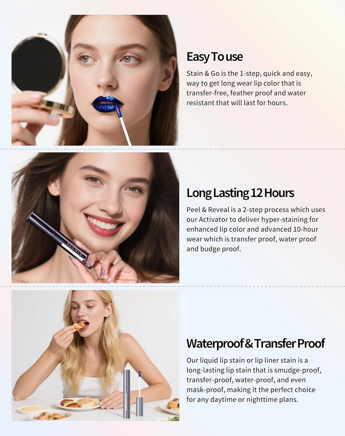 KIMUSE Lip Stain Masque, Lip Stain Peel Off Long-Lasting, Hydrating & Smudge-Proof Lip Color with Highly Pigmentation, Natural Matte Finish Peel Off Lipstains, Vegan Formula