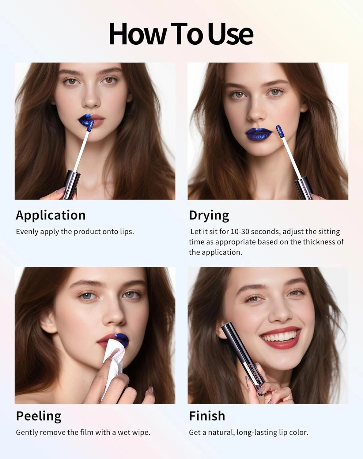 KIMUSE Lip Stain Masque, Lip Stain Peel Off Long-Lasting, Hydrating & Smudge-Proof Lip Color with Highly Pigmentation, Natural Matte Finish Peel Off Lipstains, Vegan Formula