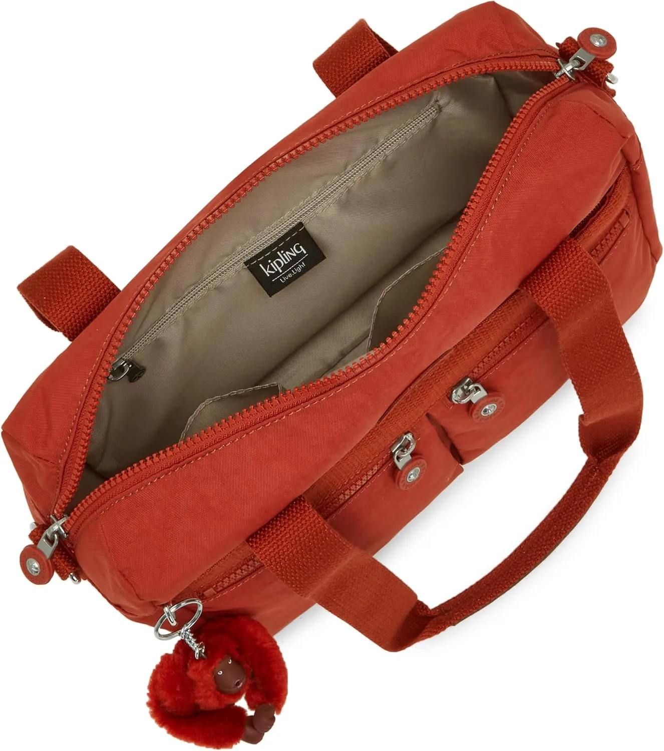Kipling Women's Klara Handbag, Organize Accessories, Removable Shoulder Strap, Dual Carry Handles, Crinkle Nylon Bag