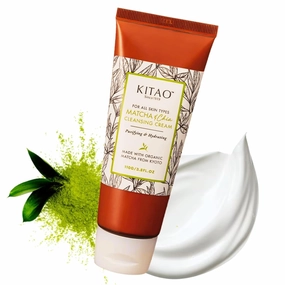 KITAO Organic Moisturizing Oil & Makeup Remover for Dry, Oily & Sensitive Skin Women & Men, Hydrating Cleansing Cream with Natural Matcha& Chia& Antioxidant for Eyes, Face, Lip from Japan, 3.8 Fl Oz