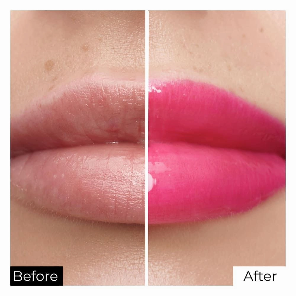 LAMEL All in One Lip Tinted Plumping Oil, 402 Pink Sparkle