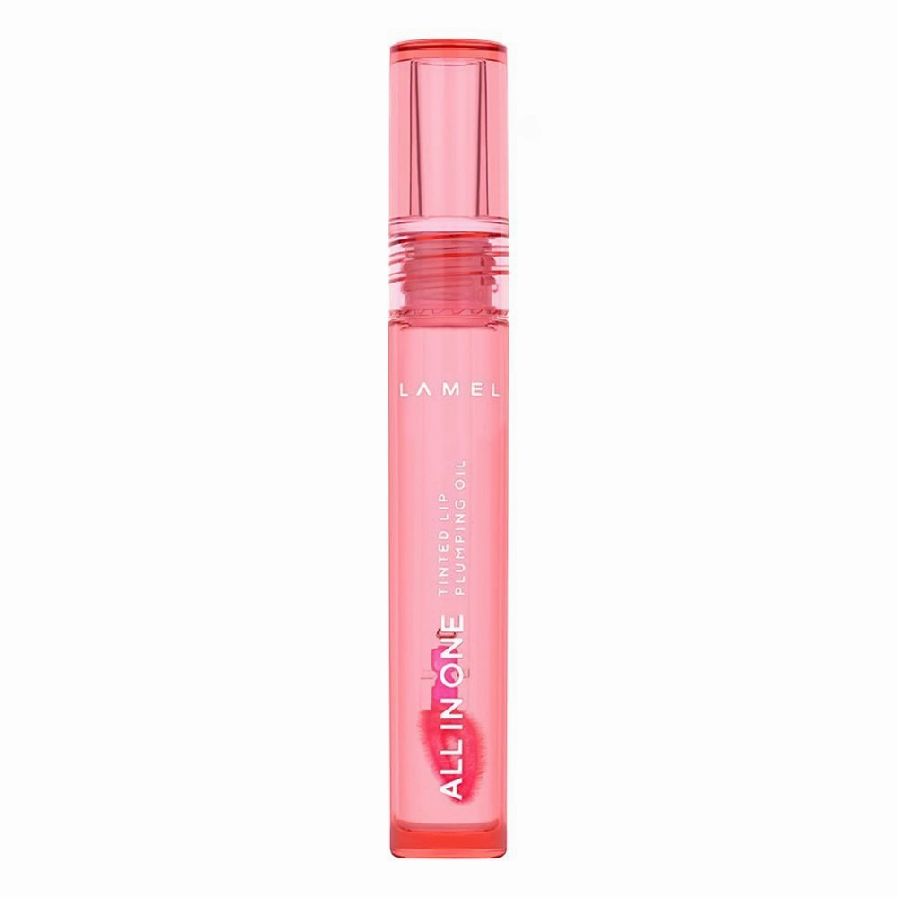 LAMEL All In One Tinted Lip Plumping Oil, 3ml, 401 Peachy
