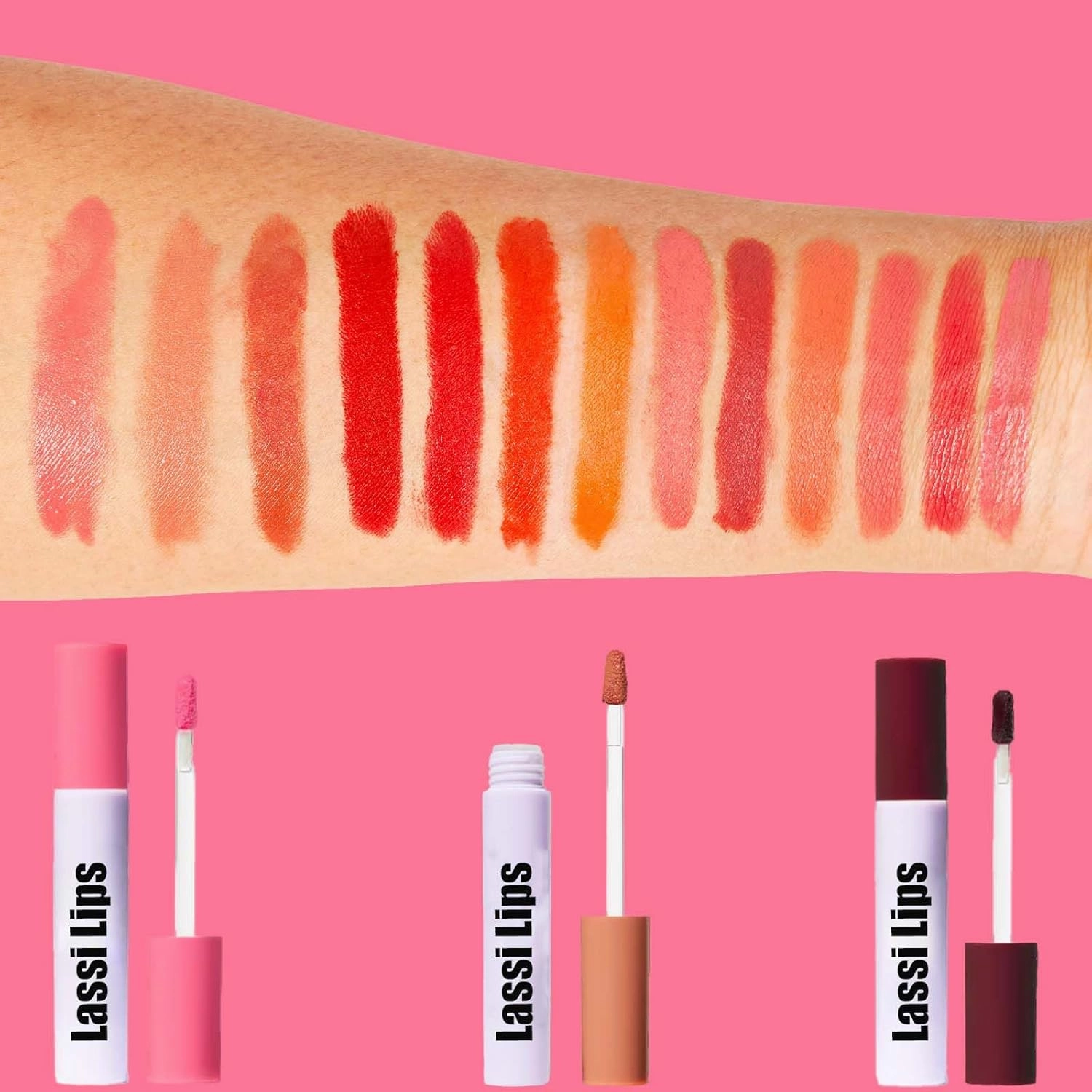 Lassi Lips Staining Lip Oil for Hydrating & Glossy Lips – Lightweight, Non-Sticky Lip Gloss with Fruit Oils – Natural Sheer Color & Moisture (Cherry red)