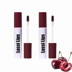 Lassi Lips Staining Lip Oil for Hydrating & Glossy Lips – Lightweight, Non-Sticky Lip Gloss with Fruit Oils – Natural Sheer Color & Moisture (Cherry red)
