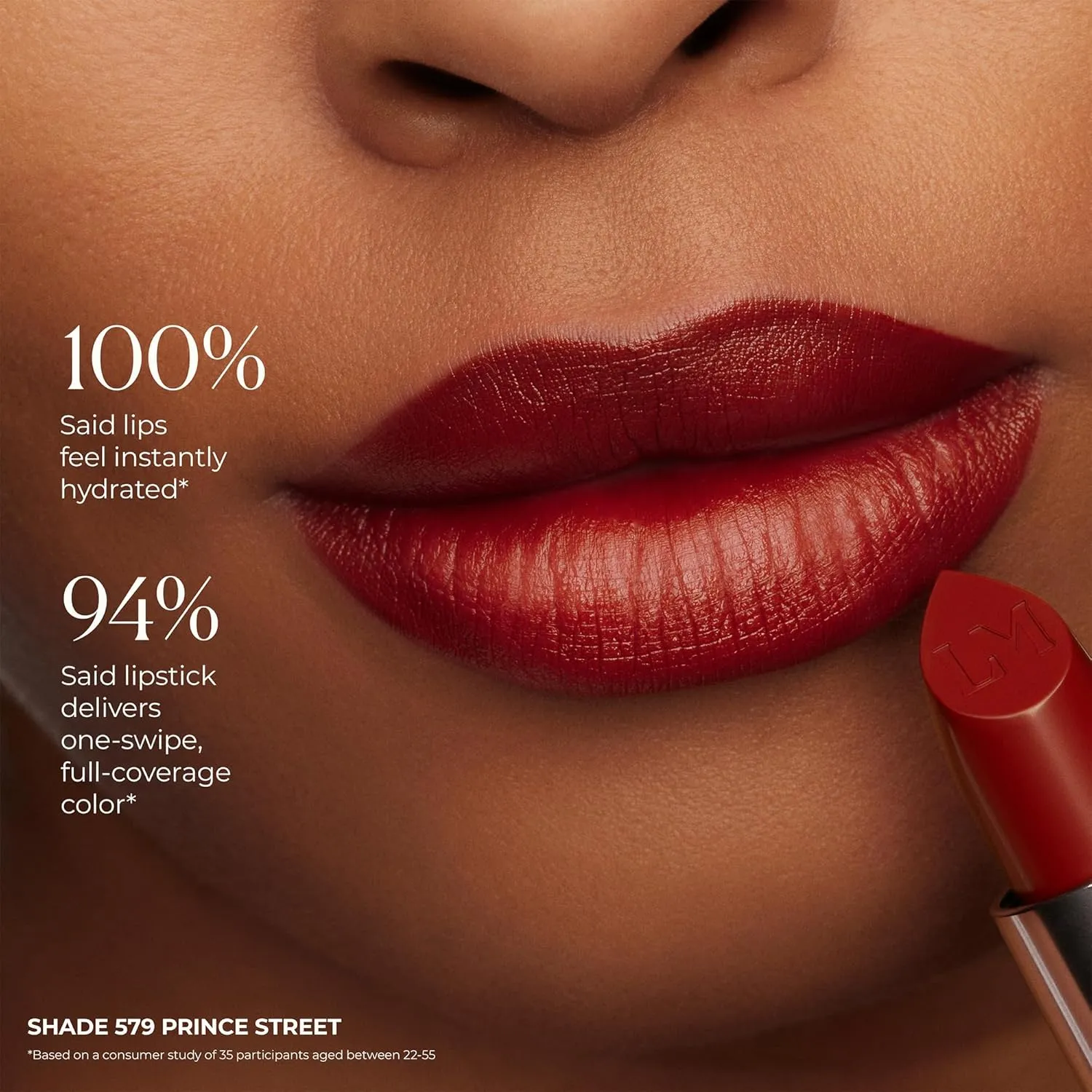 Laura Mercier Caviar Hydra Crème Lipstick, 16HR Hydration and Lip Barrier Repair, All Day Wear, Plumping, Smudge- & Fade-proof, Creamy Satin Finish, Infused with Hyaluronic Acid