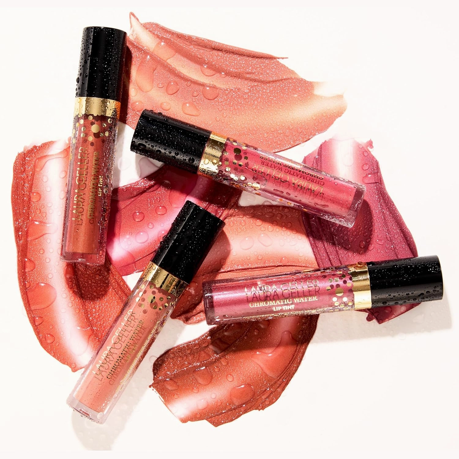 LAURA GELLER NEW YORK Chromatic Water Lip Tint, Holographic Lip Color, Water-Based Formula to Hydrate Dry Lips, Ginger