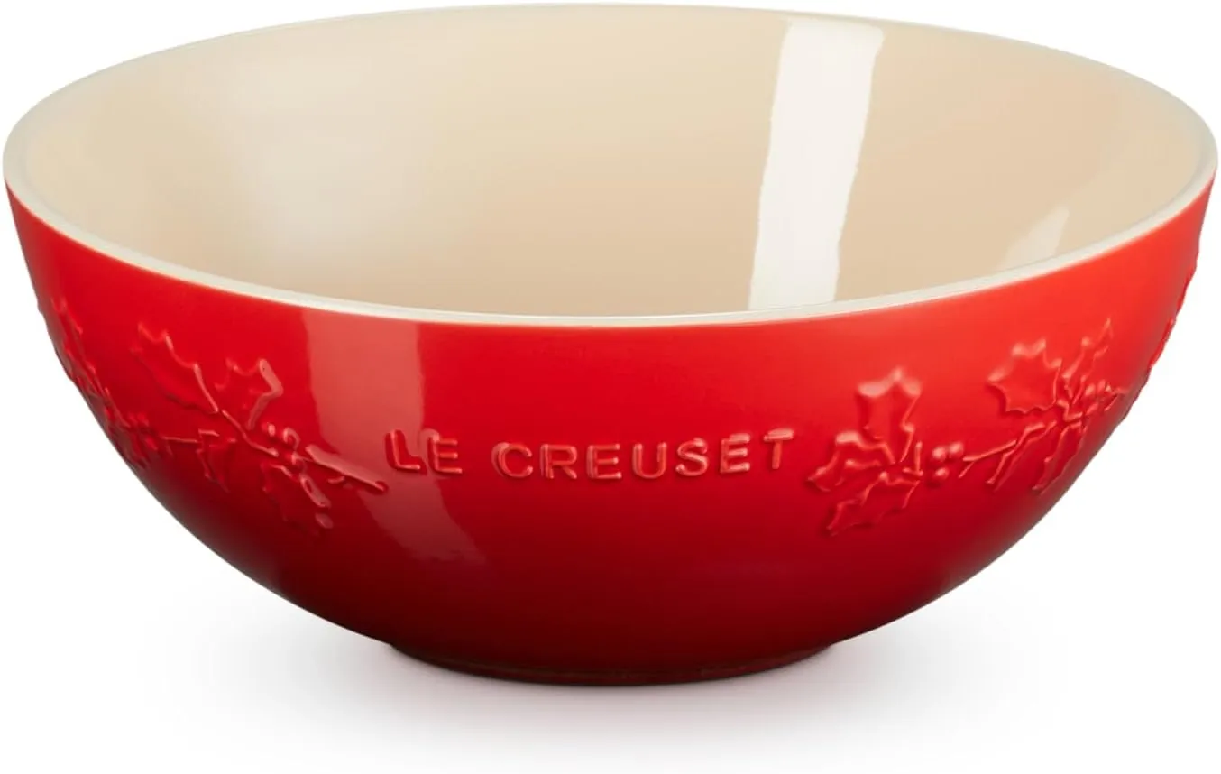 Le Creuset Stoneware Holly Collection Multi Bowl, 3.5 qt., Cerise