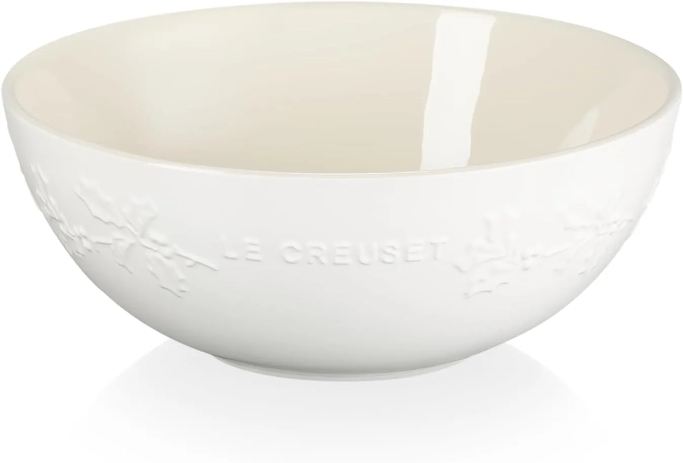 Le Creuset Stoneware Holly Collection Multi Bowl, 3.5 qt., White
