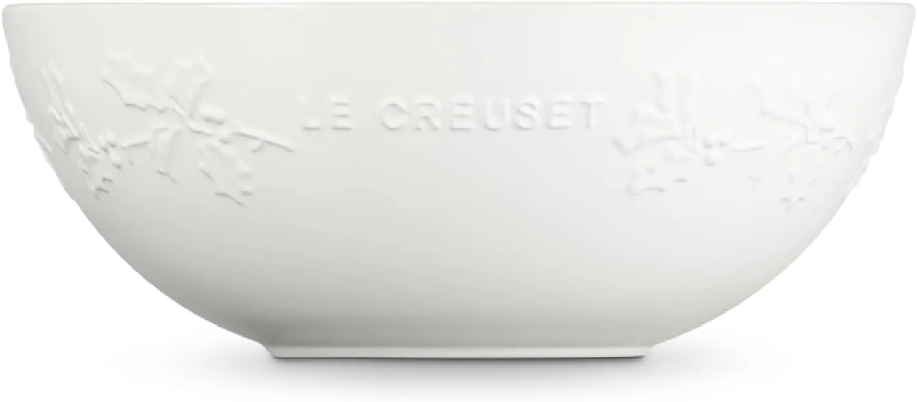 Le Creuset Stoneware Holly Collection Multi Bowl, 3.5 qt., White