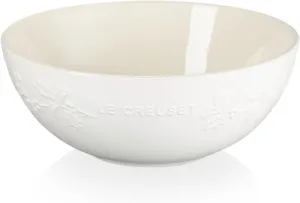 Le Creuset Stoneware Holly Collection Multi Bowl, 3.5 qt., White