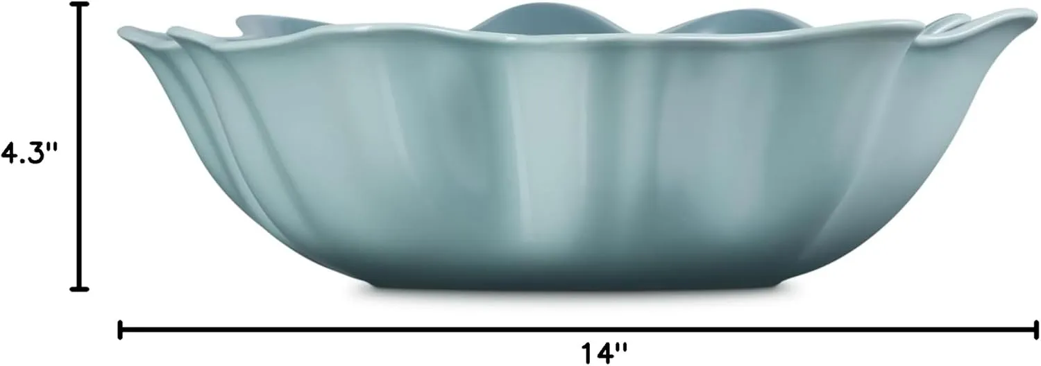 Le Creuset Stoneware Iris Serving Bowl, 15", Sea Salt