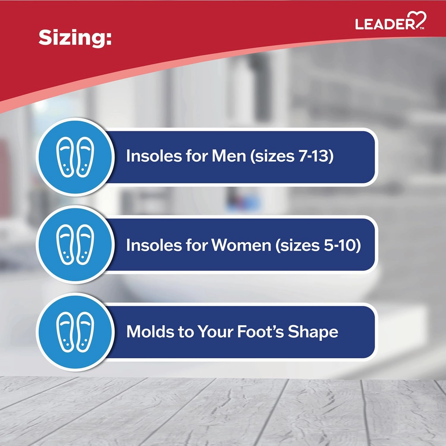 LEADER Double Air Foam Insoles, Keeps Feet Cool & Dry, Extra Thick Dual Layer, for Men & Women, One Size Fits Most, Trim to Size, Unisex, Compare to Dr. Scholls Air-Pillo, 1 Pair - Pack of 6