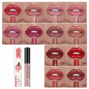LELEBEAR 12 Color Cream Texture Lipstick Waterproof, Lip Lust Creme Lipgloss, Waterproof Long lasting Liquid Lipstick for Women, Easy to Color Creme Lipgloss (12 Color)