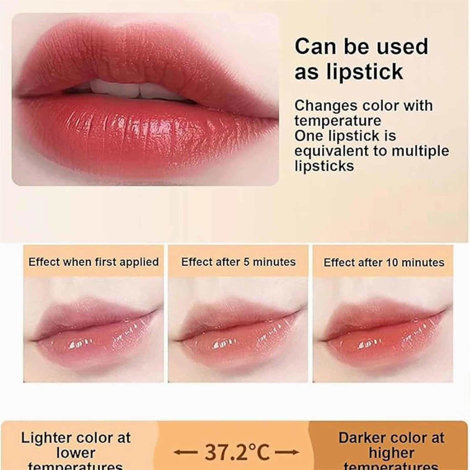 Levora Color Changing Lipstick, Bymolia Transparente Transferproof Gold Crystal Color Changing Lipstick, Long Lasting Moisturizing Glossy Shine Lip Gloss (3 Pcs)
