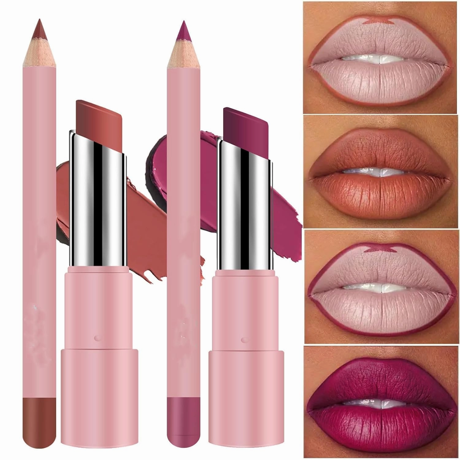 Lifter Glaze Oil Balm,Lip Balm With 24hrs Of Smooth,Long-Lasting Hydration, Smooth, Reduced Lip Lines, Long-Lasting Waterproof Matte Lipstick Set