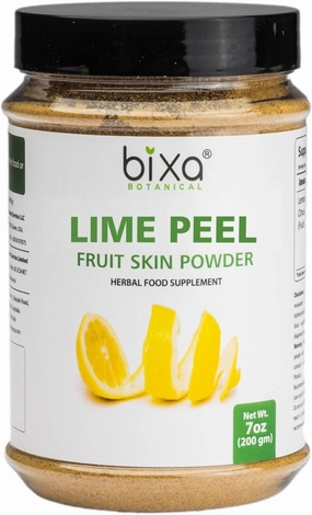 Lime Peel Powder (Citrus Auratifolio) Natural Skin Care for Skin Vitality | Ayurvedic Herb for rehydrates Skin | Can Also Help for Teeth whitening by Bixa Botanical (200g)