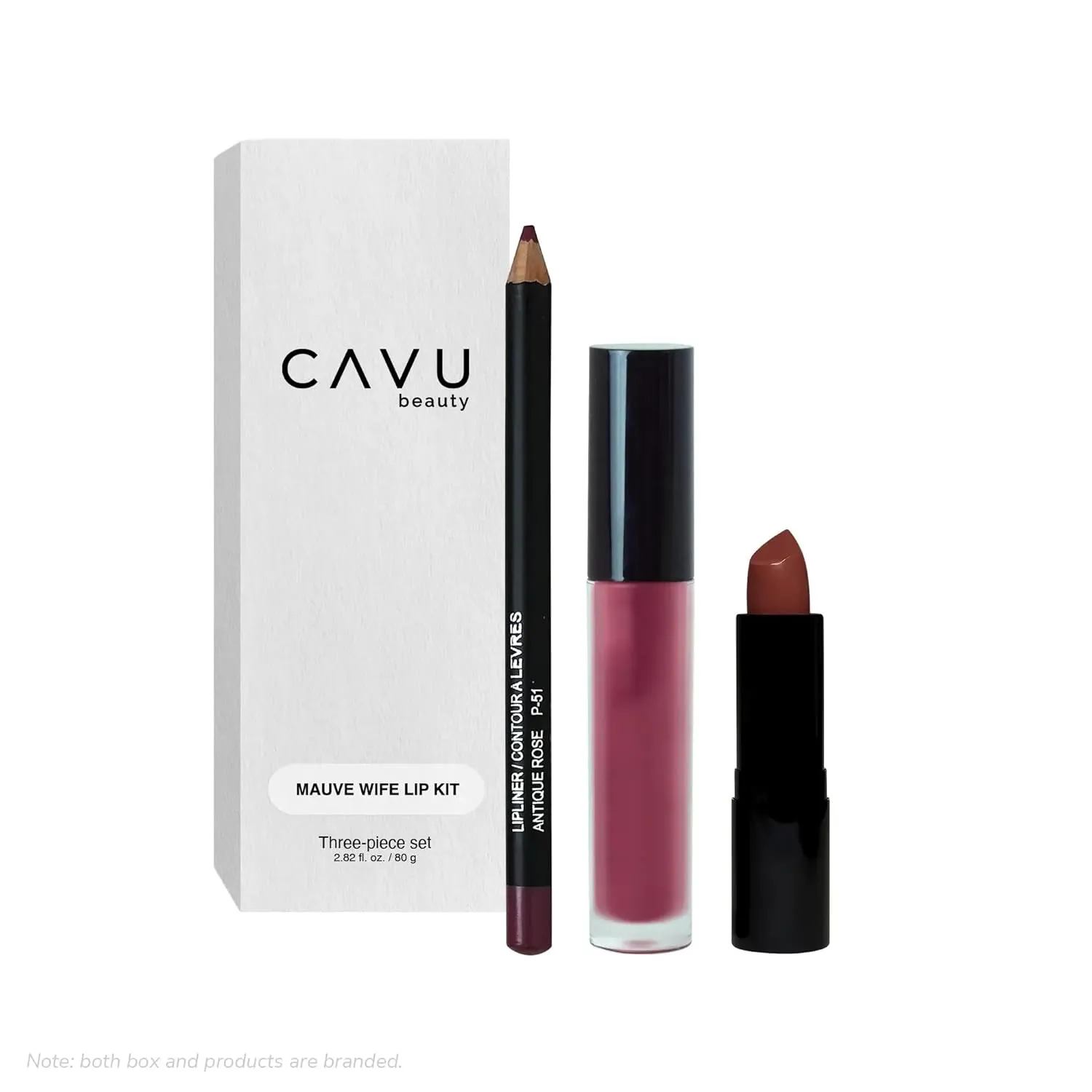 Lip Tease Trio – 3-Piece Lip Kit with Liner, Cream Lipstick & Gloss | Long-Wear, Buildable Color | Vegan, Paraben-Free, Gift-Ready Makeup Set (Mauve Wife)
