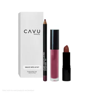 Lip Tease Trio – 3-Piece Lip Kit with Liner, Cream Lipstick & Gloss | Long-Wear, Buildable Color | Vegan, Paraben-Free, Gift-Ready Makeup Set (Mauve Wife)
