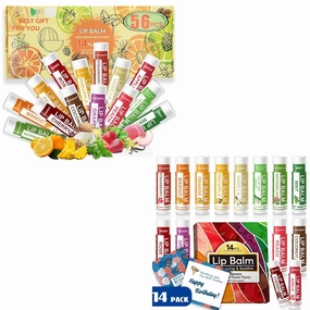 Lip Balm 56 Pack and 14 Pcs Natural Chap Sticks Bulk for Men Women Kids