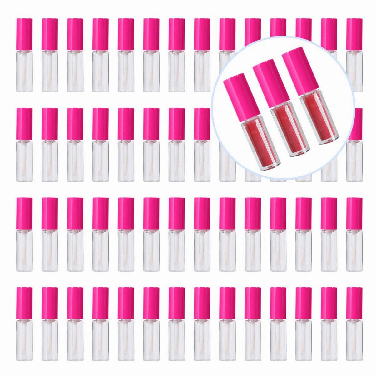 Lip Gloss Tubes 100 Pcs Clear Lip Gloss Bottles Makeup Accessories with Portable Design