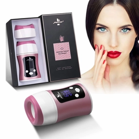 Lip Plumper - Lip Suction Booster Automatic, Intelligent Control (Time, Sucking), Digital Display, Charging via USB, Standing Design Lip Filler for Lip Make-Up (Bonus Sponge Pad Included)