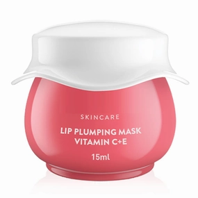 Lip Plumping Mask With Shea Butter&Vitamin C   E For Naturally Glowing Lips|Smoothes Flaky&Dry Lips|Lip Mask For Soft,Smooth&Plump Lips|(Lingonberry)|15Ml