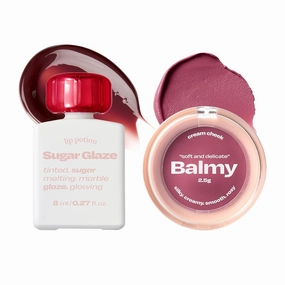 Lip Potion Sugar Glaze No.10 Wine Ball & Balmy Cream Cheek No.6 Plum Jam