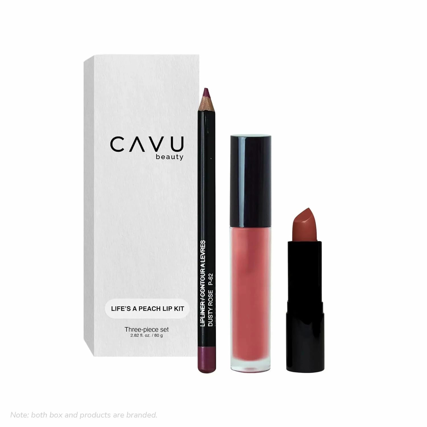Lip Tease Trio – 3-Piece Lip Kit with Liner, Cream Lipstick & Gloss | Long-Wear, Buildable Color | Vegan, Paraben-Free, Gift-Ready Makeup Set (Life's A Peach)