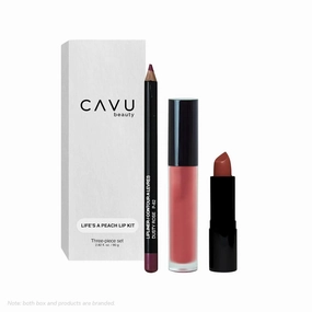 Lip Tease Trio – 3-Piece Lip Kit with Liner, Cream Lipstick & Gloss | Long-Wear, Buildable Color | Vegan, Paraben-Free, Gift-Ready Makeup Set (Life's A Peach)
