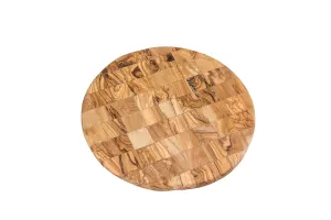 Lipper International Olive Wood Round Mosaic Board