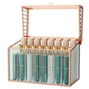 Lipstick Organizer Lipstick Holder - 24 Spaces, Tempered Glass Lip Gloss and Perfume Organizer,Vanity Lipstick Holder and Organizer.
