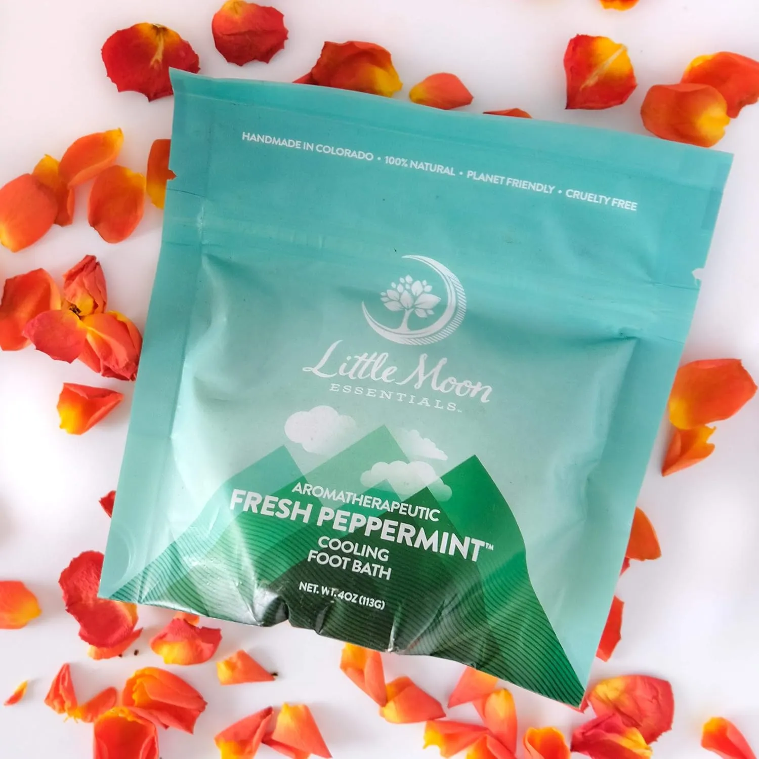Little Moon Essentials Cooling Foot Bath Salt, Fresh Peppermint, 13.5 oz.
