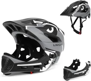 Lixada Kids Bike Helmet Adjustable Detachable Full Face Helmet for Cycling Helmet for Children Bicycle, Skateboard, Scooter, Protective Gear (20.5-22 Inches)