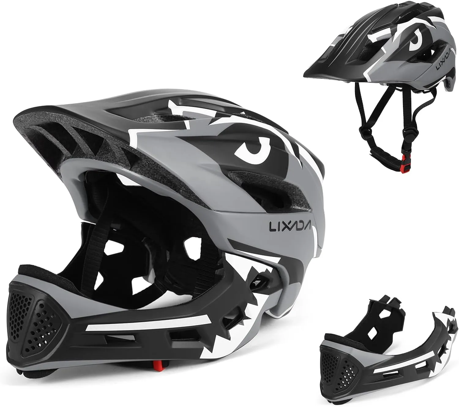 Lixada Kids Bike Helmet Adjustable Detachable Full Face Helmet for Cycling Helmet for Children Bicycle, Skateboard, Scooter, Protective Gear (20.5-22 Inches)