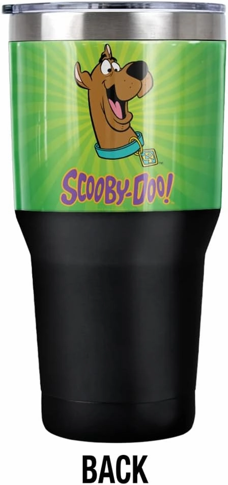 LOGOVISION Scooby-Doo Burst Stainless Steel Tumbler 30 oz Coffee Travel Cup, Vacuum Insulated & Double Wall with Leakproof Sliding Lid