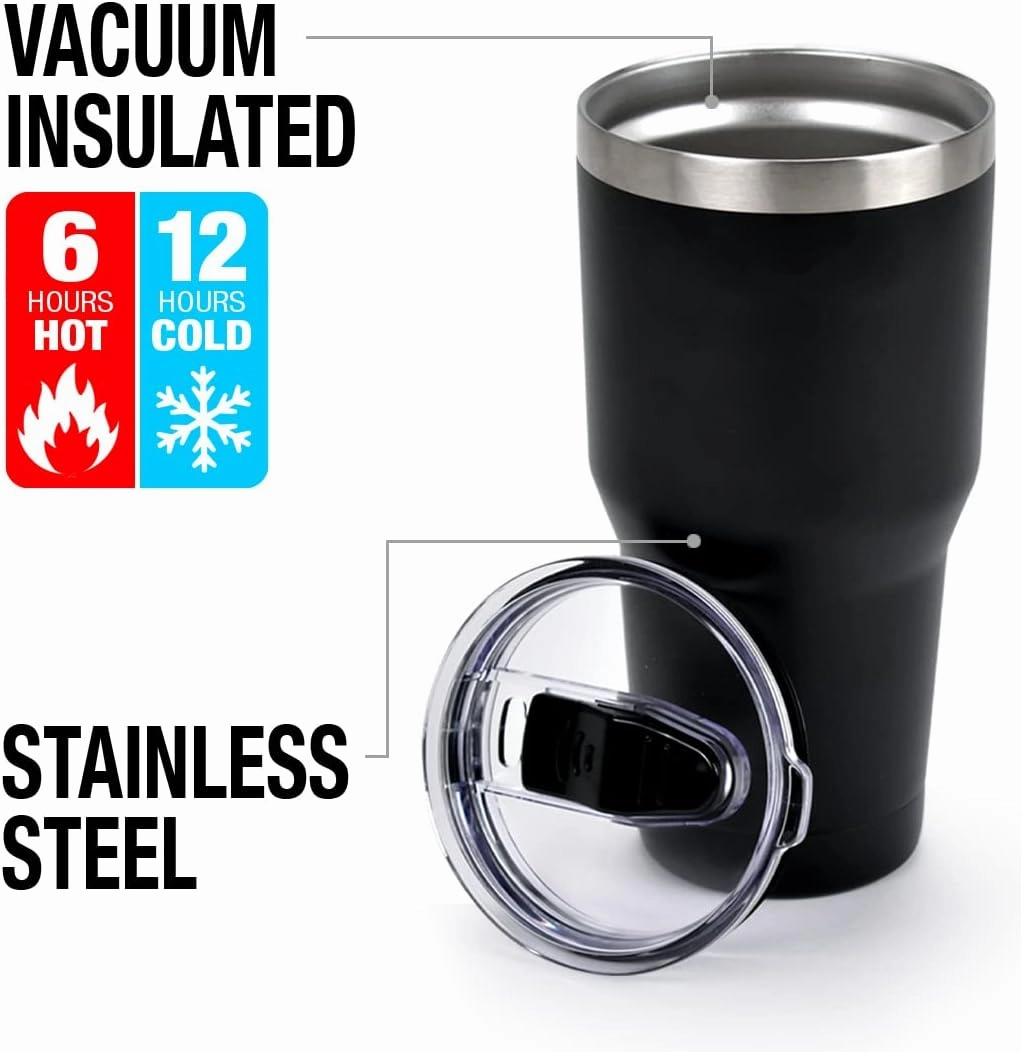 LOGOVISION Scooby-Doo Burst Stainless Steel Tumbler 30 oz Coffee Travel Cup, Vacuum Insulated & Double Wall with Leakproof Sliding Lid