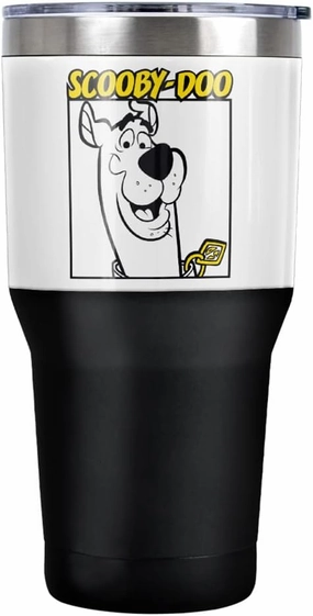 LOGOVISION Scooby Doo Scooby Square Stainless Steel Tumbler 30 oz Coffee Travel Cup, Vacuum Insulated & Double Wall with Leakproof Sliding Lid