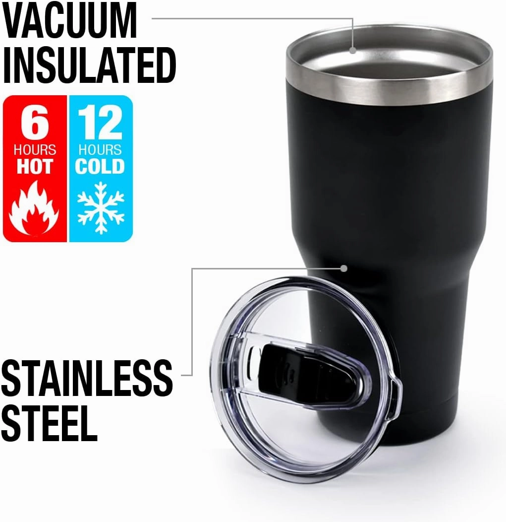 LOGOVISION Scooby Doo Scooby Square Stainless Steel Tumbler 30 oz Coffee Travel Cup, Vacuum Insulated & Double Wall with Leakproof Sliding Lid