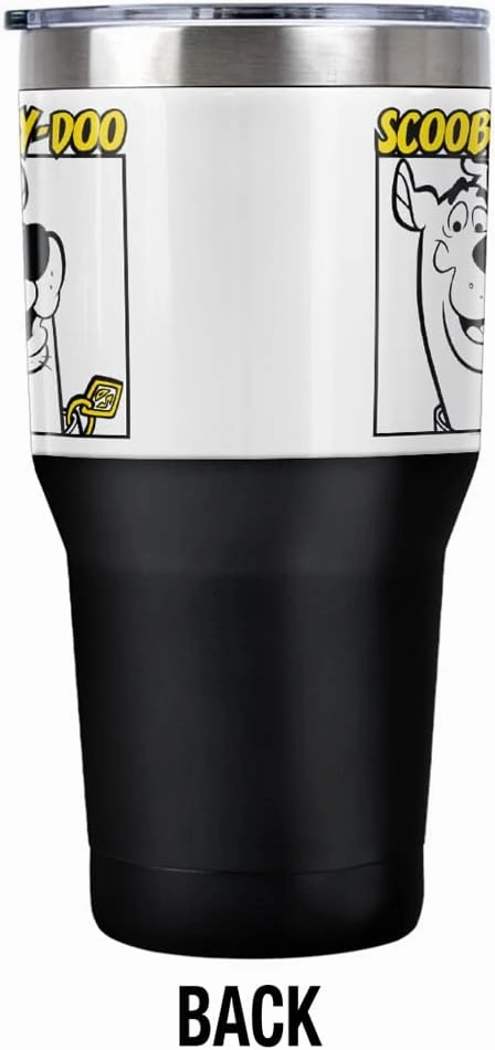 LOGOVISION Scooby Doo Scooby Square Stainless Steel Tumbler 30 oz Coffee Travel Cup, Vacuum Insulated & Double Wall with Leakproof Sliding Lid