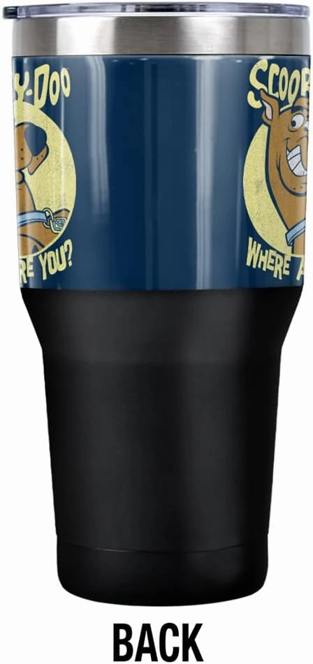 LOGOVISION Scooby Doo Where Are You Stainless Steel Tumbler 30 oz Coffee Travel Cup, Vacuum Insulated & Double Wall with Leakproof Sliding Lid