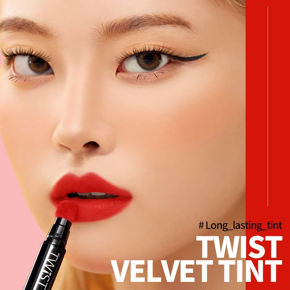 Long Lasting Lip Stain for Lips and Cheek Tint | High Pigment Color | lightweight Matte Finish | Weightless | Full Coverage | Twist Velvet Tint #1 (No.1)